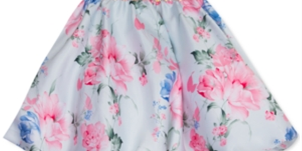 Rare Editions Little Girl's Printed Mikado Bubble Dress Green Size 5