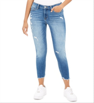 Flying Monkey Women's Cropped Distressed Skinny Jeans Blue Size 25