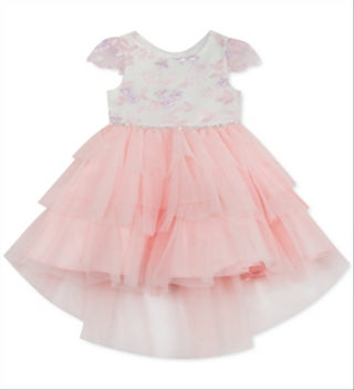 Rare Editions Toddler Girl's Tiered Tulle Dress Pink Size 2T
