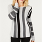 INC International Concepts Women's Colorblocked Striped Sweter Grey Size Petite X-Large