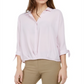Alfani Women's Tie Sleeve Blouse Purple Size Petite Medium
