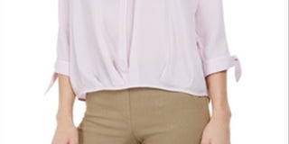 Alfani Women's Tie Sleeve Blouse Purple Size Petite Medium