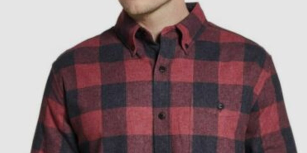 Weatherproof Vintage Men's Plaid Collared Dress Shirt Red Size XXX-Large