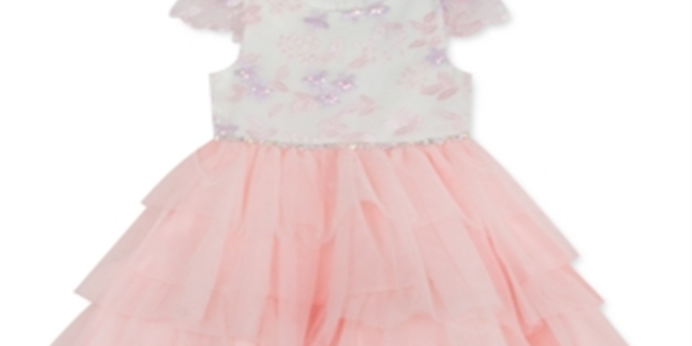 Rare Editions Toddler Girl's Tiered Tulle Dress Pink Size 3T