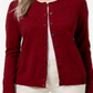 Karen Scott Women's Button Down Cardigan Red Size X-Small