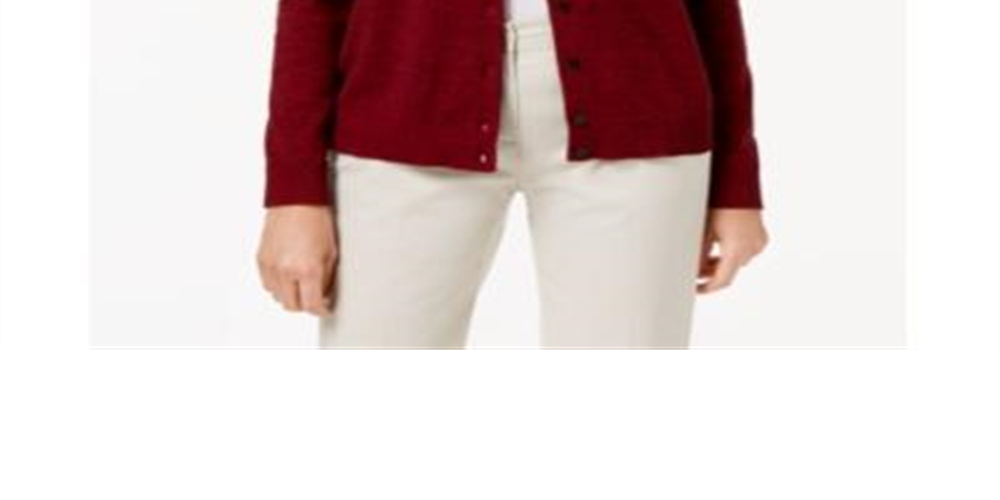 Karen Scott Women's Button Down Cardigan Red Size X-Small