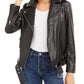 Bar III Women's Faux Leather Belted Jacket Black Size X-Large