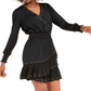 INC International Concepts Women's Studded Smocked Dress Black Size Petite Small