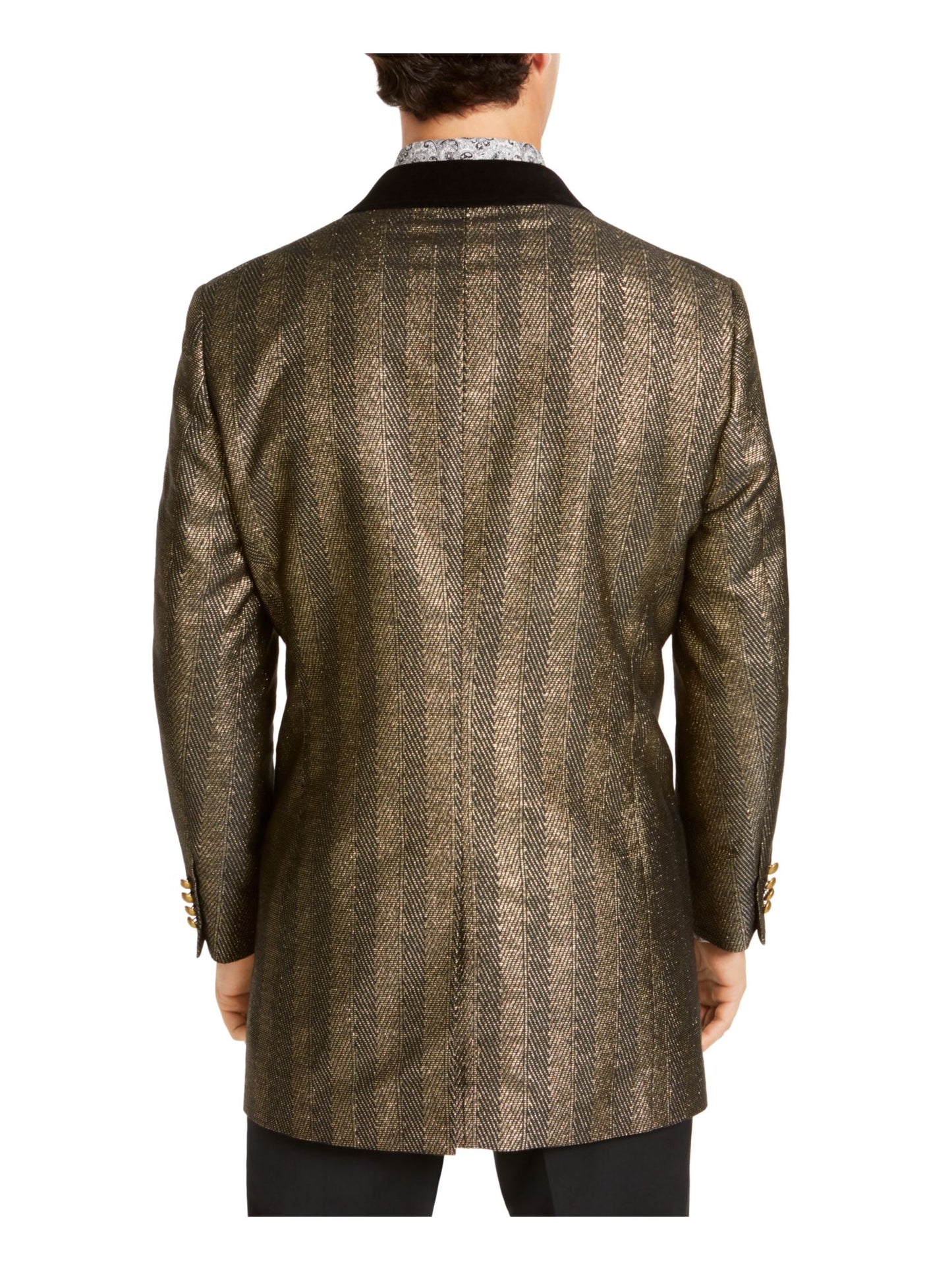 Tallia Men's Single Breasted Classic Fit Blazer Yellow Size XX-Large