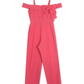 Rare Editions Big Girl's Cold Shoulder Bow Jumpsuit Pink Size 10