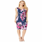 Trina Turk Women's Floral Print Sheath Dress Navy/Purple Size 4