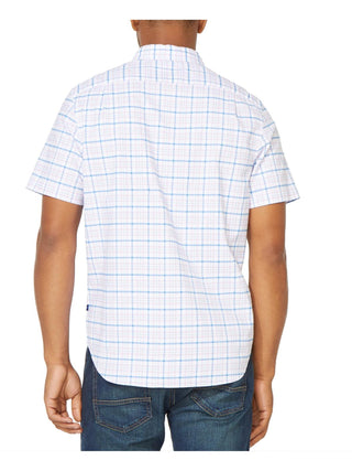 Nautica Men's Plaid Classic Fit Button Down Shirt Blue Size Small