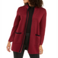 Alfani Women's Eyelash Trim Cardigan Red Size Petite