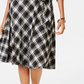 Charter Club Women's Plaid V Neck Dress Black Size Large