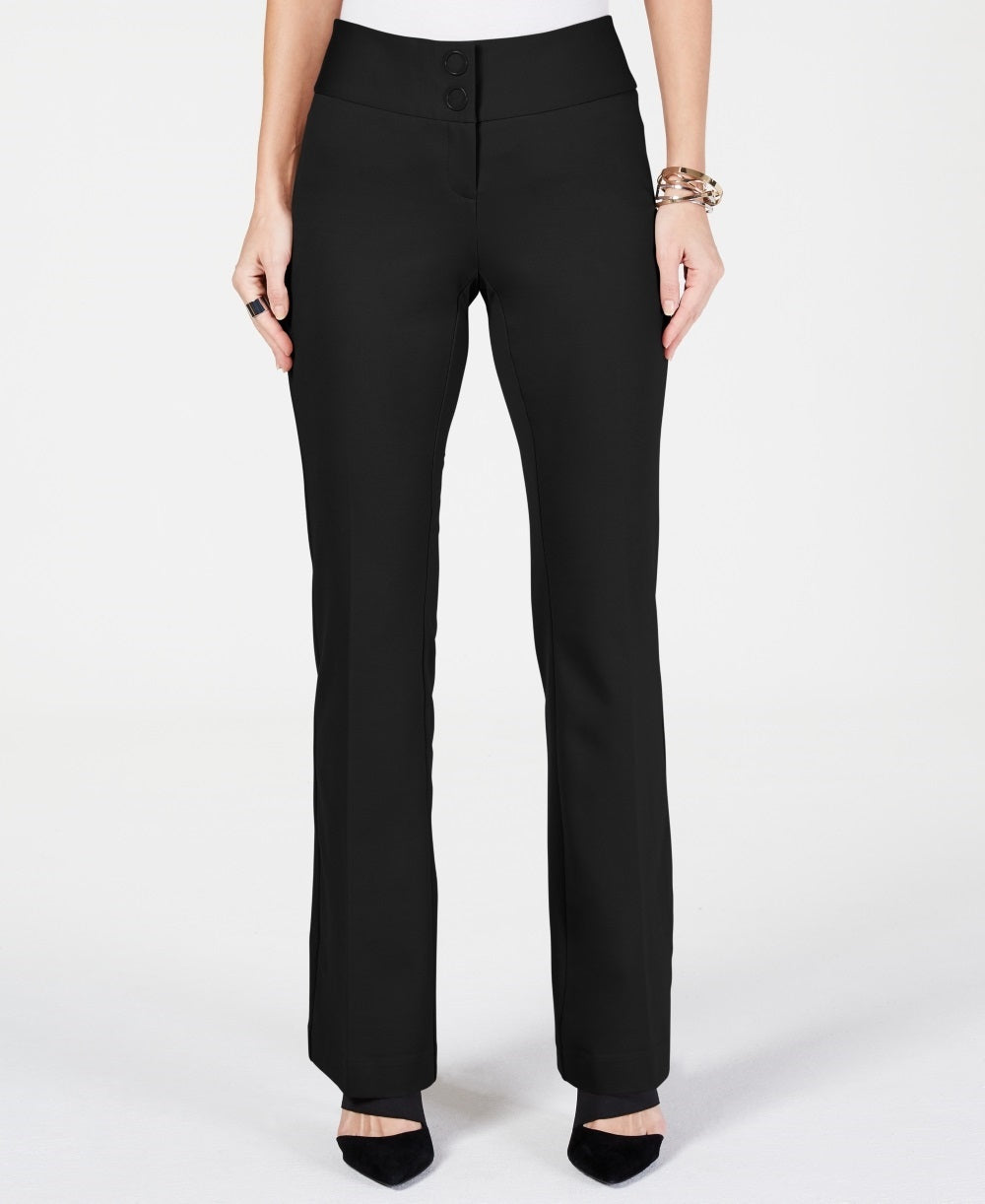 Alfani Women's Snap Waist Trousers Black Size 12 Petite