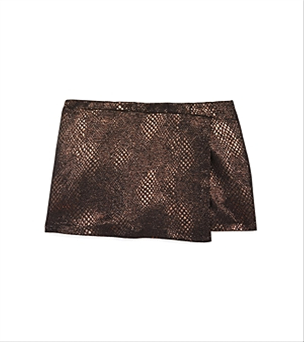 Aqua Girl's Metallic Wrapped Skort Black Size X-Large