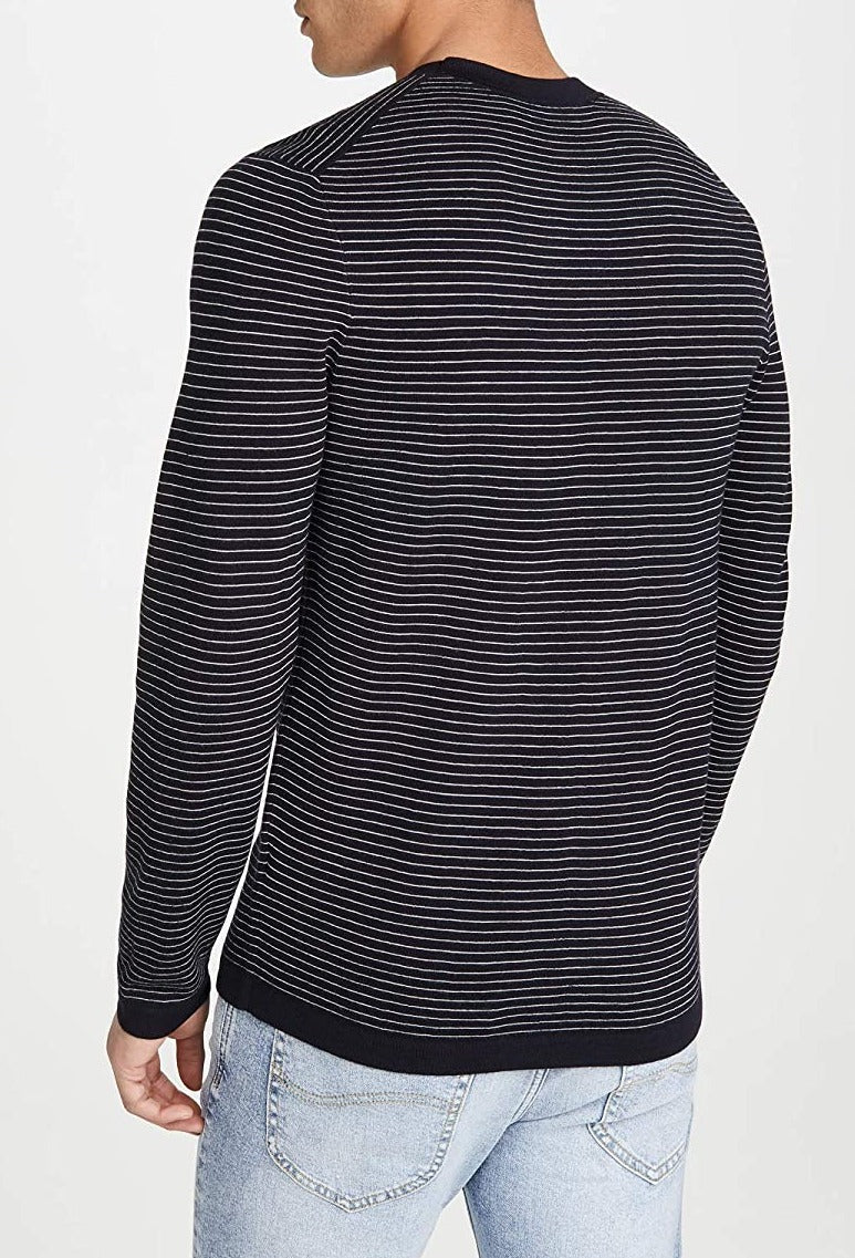 Theory Men's Ollis Crewneck Merino Wool Long Sleeve Sweater Black Size Large