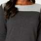 Karen Scott Women's Cotton Colorblocked Sweater Charcoal Size Large