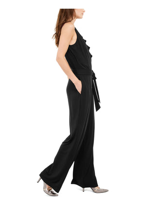 Alfani Women's Ruffled Jumpsuit Black Size Petite L