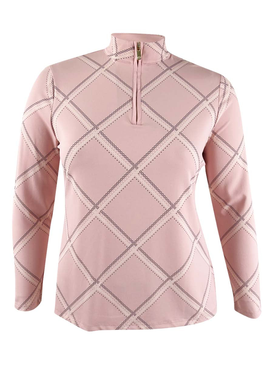 Charter Club Women's Printed Mock Neck Top Pink Size Petite X-Large