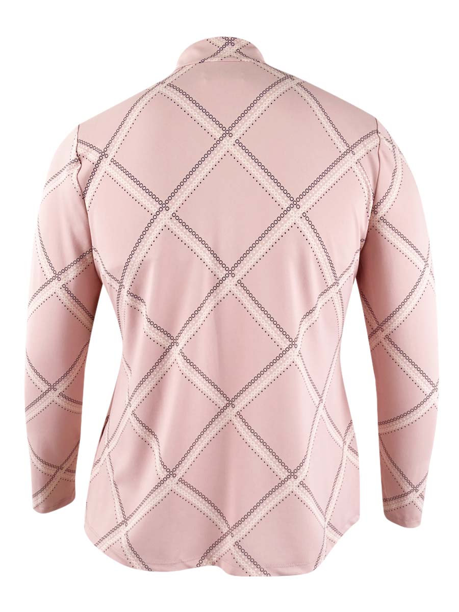 Charter Club Women's Printed Mock Neck Top Pink Size Petite X-Large
