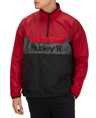 Hurley Men's Siege Anorack Jacket Red Size Large