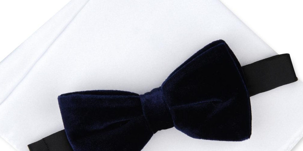 Alfani Men's Velvet/Satin 2PC Bow Tie Blue Size Regular