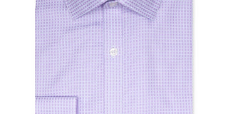 Ryan Seacrest Men's Printed Slim Fit Soft Cotton Dress Shirt Purple Size 17.5X32-33