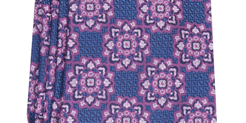 Tasso Elba Men's Medallion Silk Tie Pink Size Regular