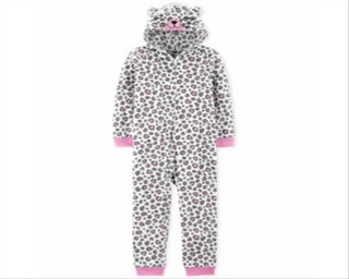 Carter's Little & Big Girl's 1 Pc Leopard Print Pajama White/Pink Size 5