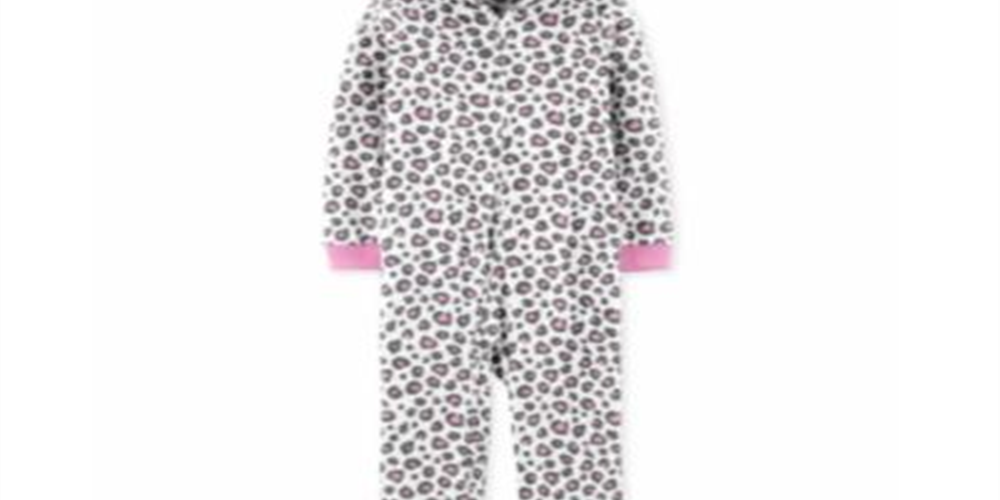 Carter's Little & Big Girl's 1 Pc Leopard Print Pajama White/Pink Size 5