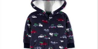 Carter's Baby Boy's Holiday Print Fleece Coverall Blue Size 9MOS