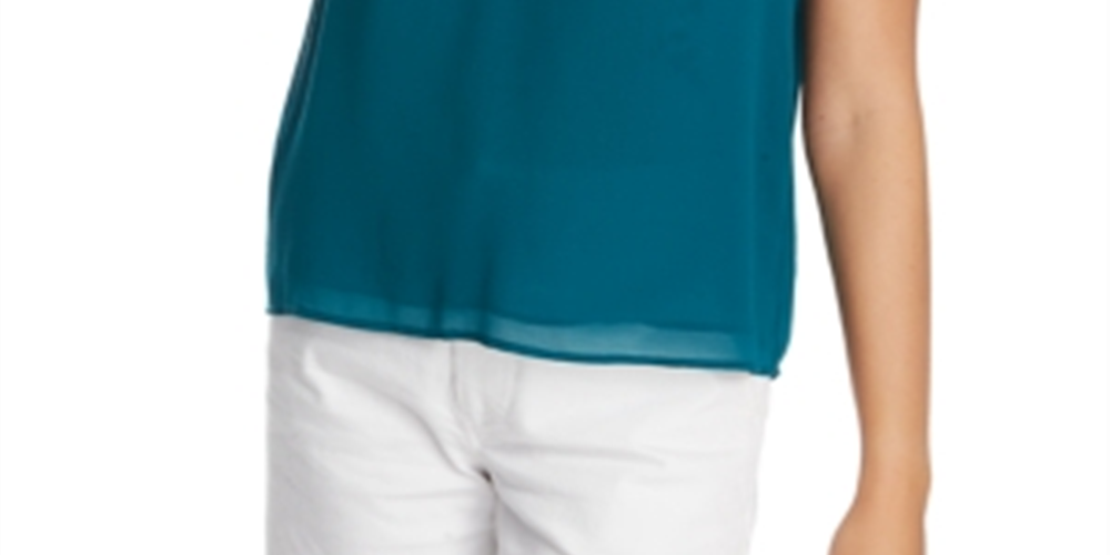 1.STATE Women's Smocked Shoulder Ruffled Top Red Size Large