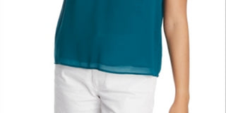 1.STATE Women's Smocked Shoulder Ruffled Top Red Size Large