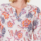 Charter Club Women's Double Floral Printed Tunic  White Size Petite Small
