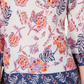 Charter Club Women's Double Floral Printed Tunic  White Size Petite Small