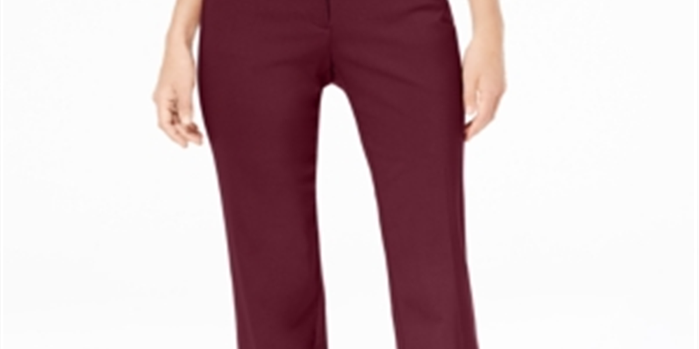 JM Collection Women's Tummy Control Curvy Fit Pants Red Size 16X3