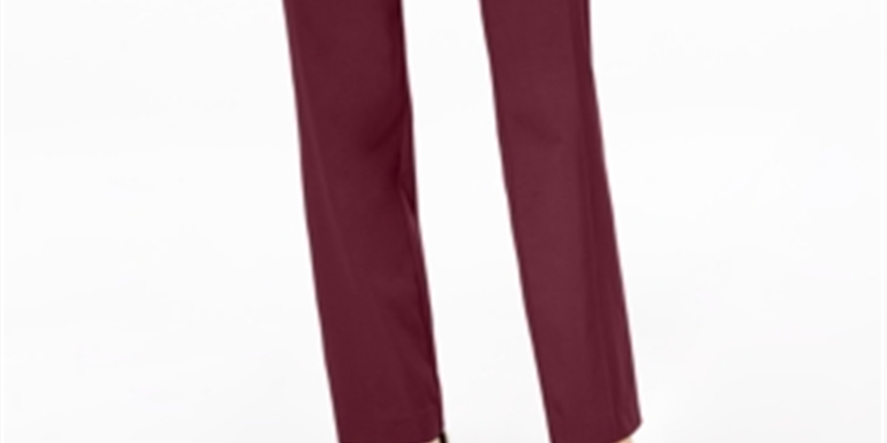 JM Collection Women's Tummy Control Curvy Fit Pants Red Size 16X3