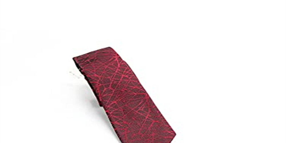 INC International Concepts Men's Patterned Skinny Neck Tie Red Size Regular