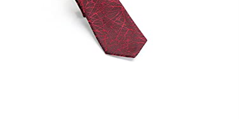 INC International Concepts Men's Patterned Skinny Neck Tie Red Size Regular