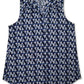 Charter Club Women's Printed V Neck Top Blue Size Small