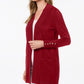JM Collection Women's Open Front Cardigan Red Size Petite Small