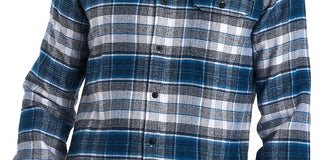 Barbour Men's Shoreham Tailored Fit Check Button Up Shirt Blue Size XX-Large