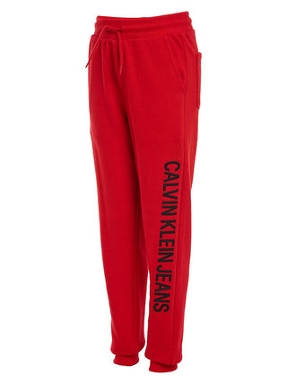 Calvin Klein Boy's Racing Red Logo Institution Sweatpants Red Size L 14/16