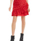 Maison Jules Women's Ruffled Polka Dot Short Ruffled Skirt Red Size XX-Small