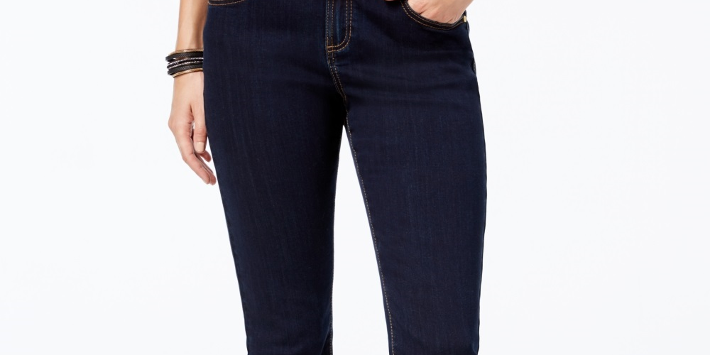 INC International Concepts Women's Cropped Straight Leg Jeans Blue Size 4