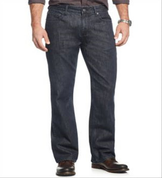Alfani Men's Straight Leg Bootcut Jeans Navy Size 34X30