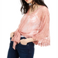 House of Polly Junior's Lace Tie Waist Blouse Mauve Size X-Large
