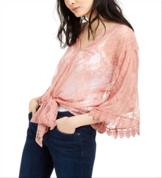 House of Polly Junior's Lace Tie Waist Blouse Mauve Size X-Large