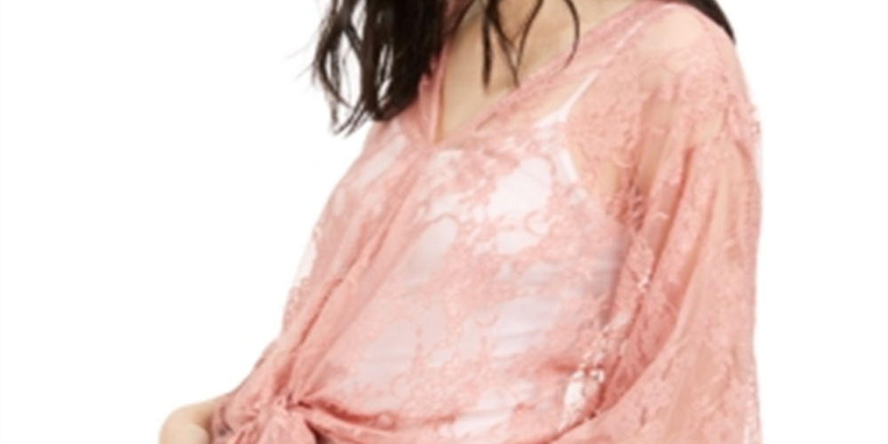 House of Polly Junior's Lace Tie Waist Blouse Mauve Size X-Large